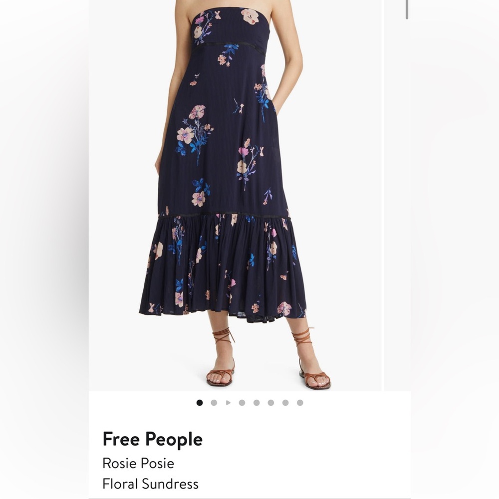 Free People Navy Floral Rosie Maxi sunDress